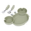3pcs Toddler Divided Plate Set Silicone Baby Suction Plate Anti