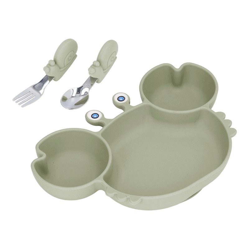 3pcs Toddler Divided Plate Set Silicone Baby Suction Plate Anti