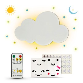 BAZENTI Cloud Lights - Nursery Decor Cloud Lamp, Rechargeable Baby Lamps with Remote, Hanging Lamp for Nursery, Kids Night Light with Timer & Touch Control (White)