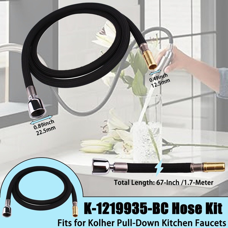 K-1219935-BC Hose Kit Compatible with Kohler Pull Down Kitchen Faucet,