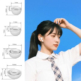 AirPods Pro Earbud Tips 1st / 2nd Generation Replacement Eartips (4 Pairs Medium) Hypoallergenic Comfort Fit Carrying Case with Cleaning Pen