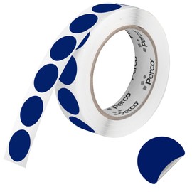 Perco Dark Blue 1-Inch Round Circle Dot Sticker Labels with Removable Adhesive – 1,000 Labels/Roll – Versatile, Vibrant Colors, Reliable Hold, No Residue, Perforated for Convenient Use – Made in USA