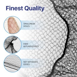 144Pcs Hair Net - 24 inches Invisible Nylon Hair Nets - Perfect for Hair Bun, Ballet Dancer, & Kitchen Food Servic (Black)