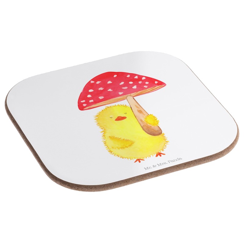 Mr. & Mrs. Panda Square coasters chick toadstool - Easter