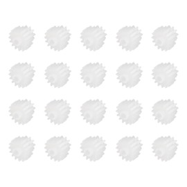 MECCANIXITY 20 Pcs Plastic Gears 16 Teeth Plastic Motor Gear Model 16102B Reduction Gear for RC Car Model DIY Robot (White, Module 0.5)