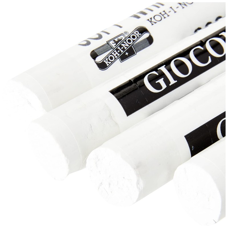 KOH-I-NOOR Hard Artificial Extra Charcoals - White (Pack of 4)