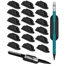 Juego de 20 portalpices adhesivos para escritorio, soporte de silicona para bolgrafos con almohadillas adhesivas acrlicas mejoradas, soporte flexible 
