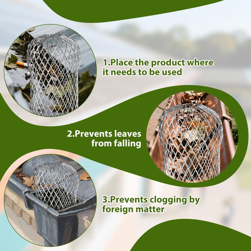 YYTECH Pack of 8 Gutter Leaf Protection, Rain Gutter Leaf