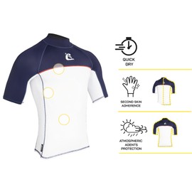 Cressi Shield Man Rash Guard Short/SL - Protective Rash Guard for Sup and Water Sports, Black/Grey, XL, Men's