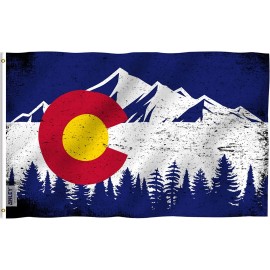 Anley Fly Breeze 3x5 Ft Colorado State Mountain Flag - Colorado CO Vintage Flags