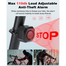 POWVINE USB Rechargeable Bike Alarm,Max 110dB Motorcycle Alarm with Remote＆7 Levels Sensitivity Bike Alarms for Ebikes, Anti Theft Vibration Motion Sensor Alarm for Car Motorcycle Scooter Ebike