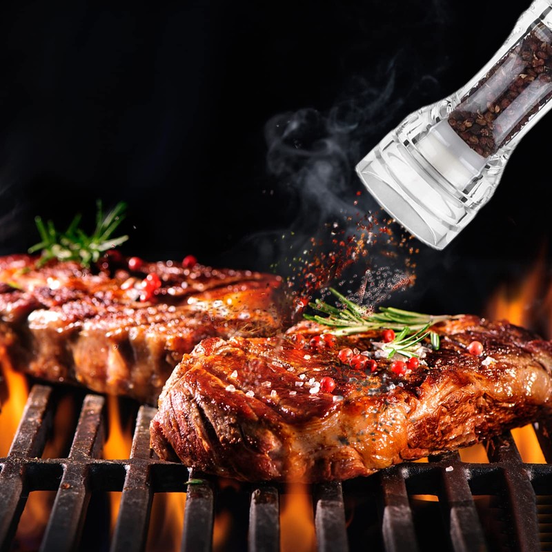 Transparent Spice Mill, Acrylic Pepper Mill, Salt Mill, Manual with