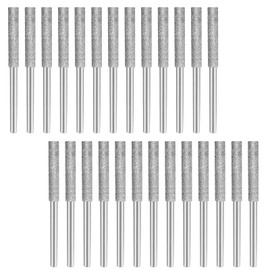 Jiozermi 12 Pcs 5/32 Inch Diamond Chainsaw Sharpener & Grinding Stone File - Silver Accessories for Electric Diamond Sharpening Wheel, 4.0mm