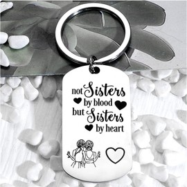 Soul Sister Bff Gifts for Women - Best Friend Birthday Gift for Women Friendship Not Sisters by Blood But Sisters by Heart Keychain Sisters Gifts from Sister