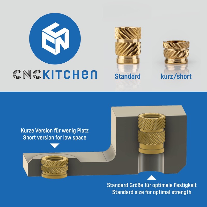 CNC Kitchen Original Thread Insert, 1/4 Inch - 20 x