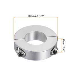 HARFINGTON 2pcs Double Split Shaft Collar for 22mm Shaft Set Screw Clamp-On Collars, 45mm OD, 12mm Width, for Stoppers, Position, Hold Timing Pulleys, Machine Tools, Industry, Anodization