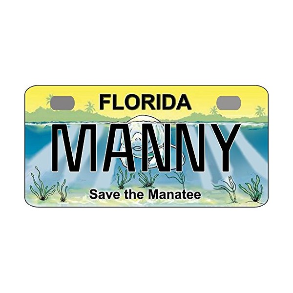 Personalized Florida Manatee Bicycle Replica License Plate with Any Name