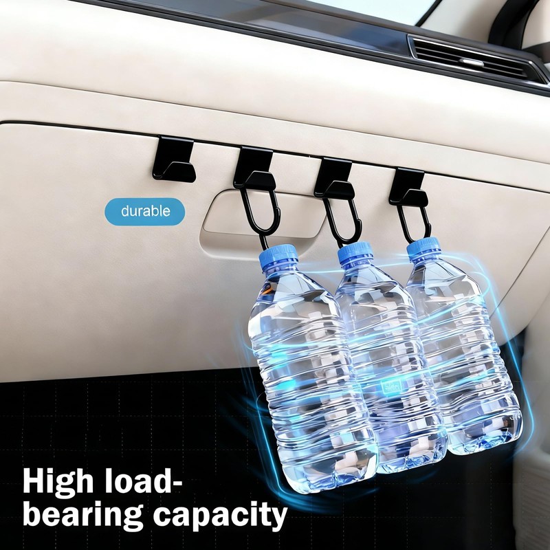Hugwits 4 PCS Car Co-Pilot Glovebox Hooks, Hanger Storage Organizer