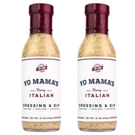Low Carb Gourmet Italian Dressing and Dip by Yo Mama's Foods - Pack of (2) - Low Carb, No Sugar, Low Sodium, and Gluten-Free