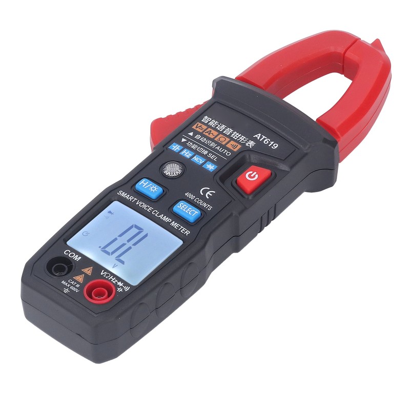Digital Clamp Meter Automatic Intelligent Voice Announcement ABS Red Multi