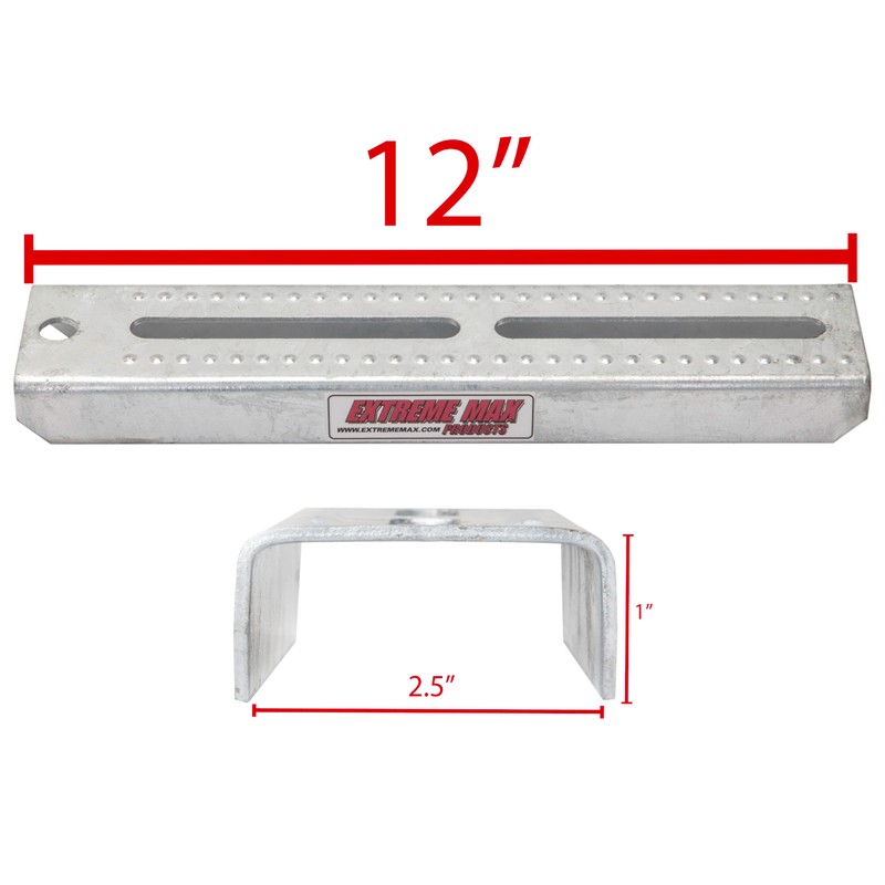 Extreme Max 3006.7087 12" Galvanized Swivel-Top Bunk Bracket with Hardware