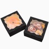 Bakepacker Black Bakery Boxes with Window 4x4x2.5 inches Small Size