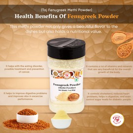 TAJ Premium Indian Methi Powder, Fenugreek Powder, (14 Ounce)
