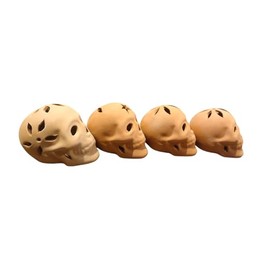 Set de 4 Cráneos de Barro Artesanías El Gran Calavera