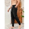 Pengfei Men's Joggers Pants Drawstring Elastic Pockets, Black, Large