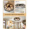 23" Farmhouse Flush Mount Ceiling Fan with Lights and Remote,