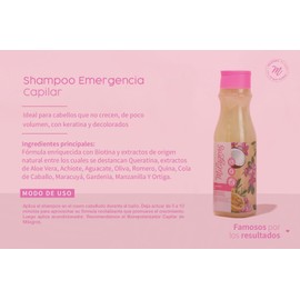 Milagros Shampoo Emergencia Capilar Colombian Hair Care Products for Natural Growth, Strengthening, and Repair Set of 1, 100% Natural