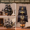 ROKR 3D Wooden Puzzles for Adults,Seahorse Barque Model kit, 603