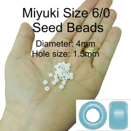 Miyuki Round Seed Beads Size 6/0 20g Glazier Blue Lined Crystal AB