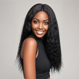 Amikilna Women's Curly Bob Synthetic Wig Short Black with Bangs Heat Resistant 14 Inch (Black)