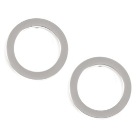 Happiness Boutique Damen Offen Kreis Ohrstecker Silberfarbe | Kleine Runde Ohrringe aus Edelstahl Minimalist Schmuck