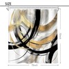 Riyidecor Black Gold Abstract Shower Curtain 72Wx72H Inch Modern Graffiti