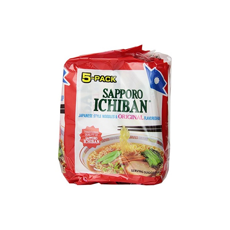 stickerless New [SAPPORO ICHIBAN] Ramen Noodles, Original Soy Sauce Flavor,