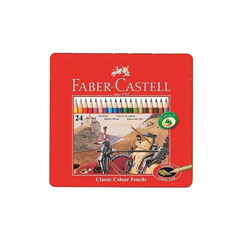 Faber-Castell Classic 24-Colour Pencils in Metal Tin Box