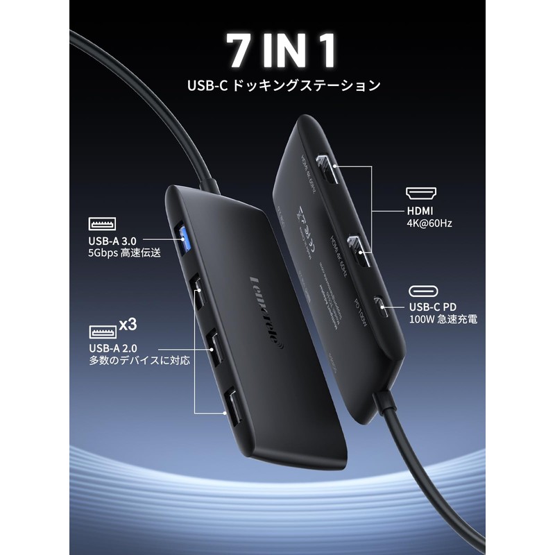 【Genuine Dual 4K 60Hz Experience】USB C Docking Station, 4K@60Hz HDMI,