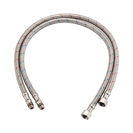Darnok 795BY1 32-Inch Faucet Supply Lines, 3/8-Inch Female Compression Thread x M10 Male Connector, Stainless Steel Braided with Cold Hot Water Identification Stripes, 1 Pair