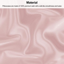 Lirex Satin Pillowcase 2-Pack, King Size Satin Pillowcase Soft Solid Color Microfiber Satin Pillowcase, Envelope Closure Wrinkle Free Fade Resistant Breathable, Light Pink
