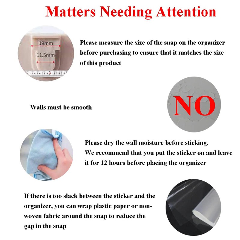 CARURLIFF 12 PCS Wall Mounted Replacement Sticky pads for Kitchen