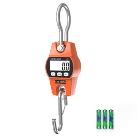 Hanging Scale Handheld 880lb/400kg Crane Scale Luggage Scale,with ABS Plastic case & Big LCD Display, Portable Digital Mini Crane Scale Fishing Scale，for Gym,Hunting,Travelling,Farming（Orange）