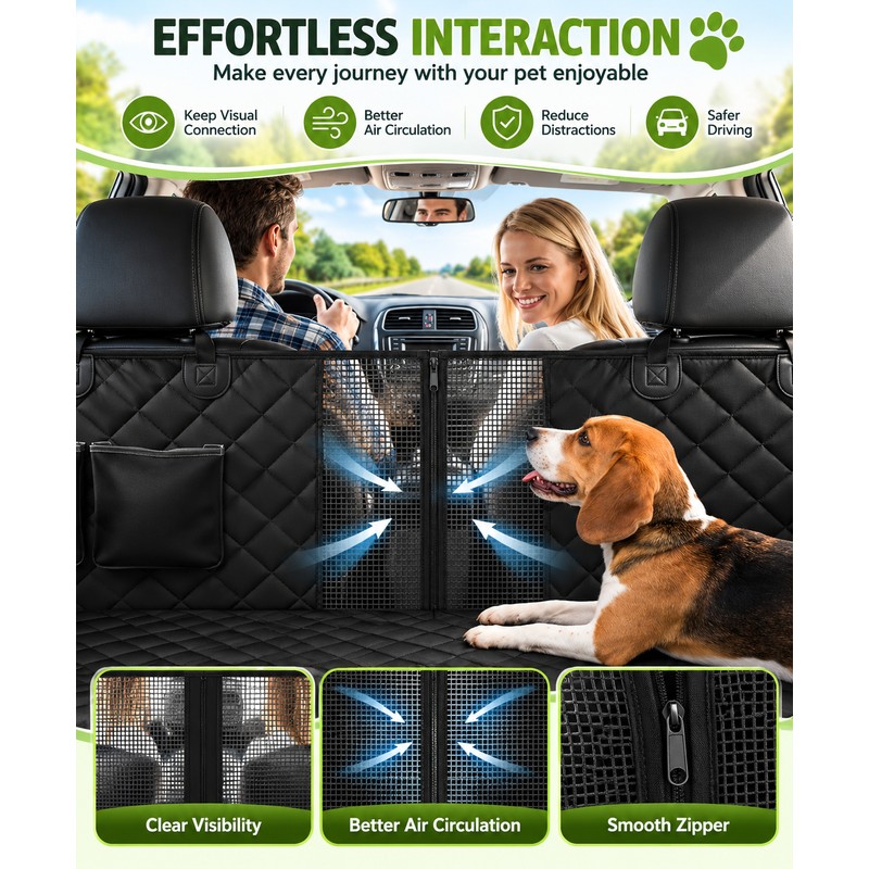 Dog Car Seat Cover for Back Seat – Waterproof Polyester