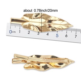 Hotalisona Hair Clips, Gold and Silver Leaf Metal Lotus Leaf Shape Hair Clip Cute Fashion Hair Accessories for Women Girls (2pcs)