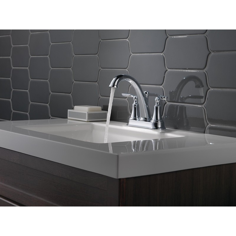 Delta Faucet Woodhurst 2-Handle Centerset Bathroom with Metal Drain Assembly,