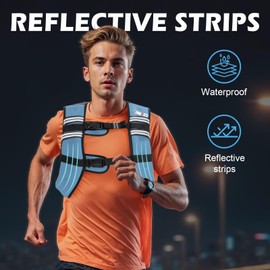 TB3C Weighted Vest 20lbs with Reflective Stripe, Body Weight Vests Adjustable for Men and Women Workout, Strength Training, Running, Walking, Jogging