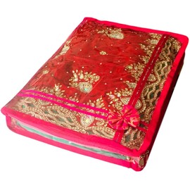 Set of 5 Medium Clothes Storage Bag Saree Lengha Bag Wardrobe organiser Indian wedding gift packing - Pink