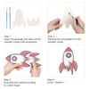 DKINY 10 Pieces Rocket Craft Set Children 3D Rocket Wooden