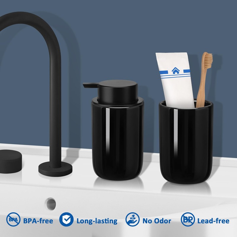 Soap Liquid Dispenser Ceramic with Easy-to-Press Pump Hand Liquid Dispenser
